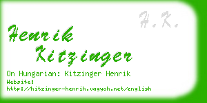 henrik kitzinger business card